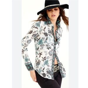 Elegant Floral Button Down Shirt for Women